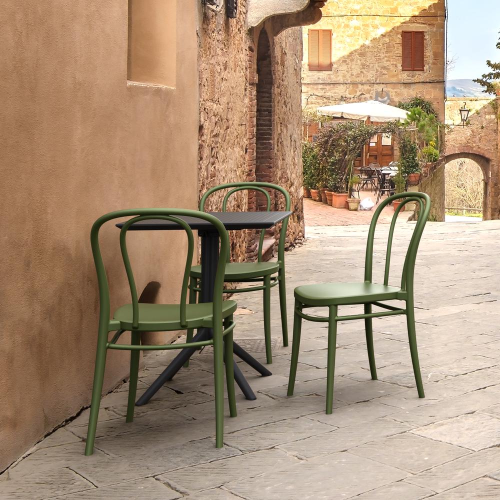 Victor Resin Outdoor Chair Olive Green, Set of 2. Picture 6