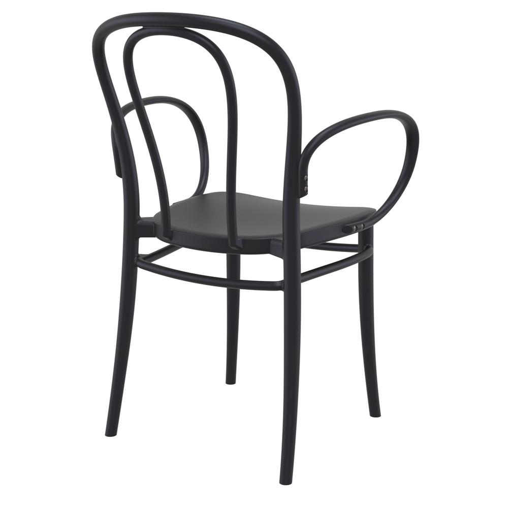 Victor XL Resin Outdoor Arm Chair Black, Set of 2. Picture 2