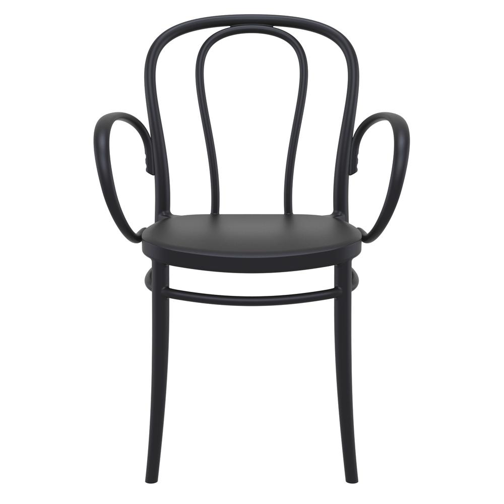 Victor XL Resin Outdoor Arm Chair Black, Set of 2. Picture 3