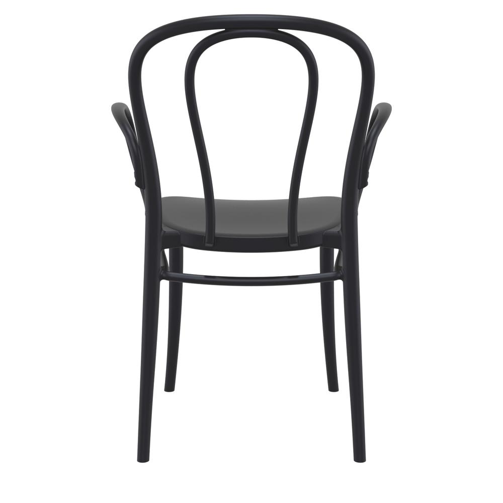 Victor XL Resin Outdoor Arm Chair Black, Set of 2. Picture 5