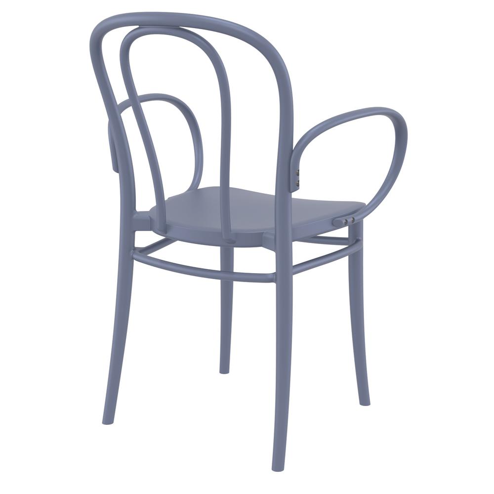 Victor XL Resin Outdoor Arm Chair Dark Gray, Set of 2. Picture 2