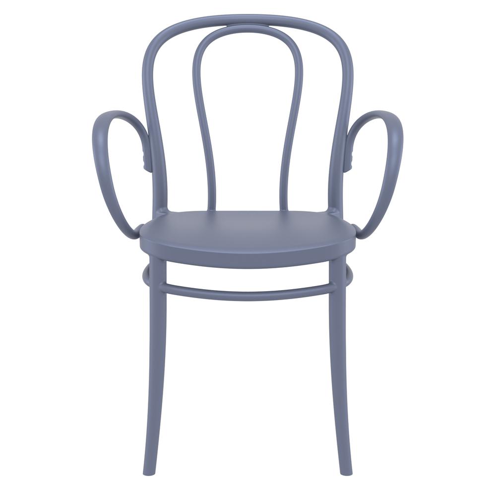 Victor XL Resin Outdoor Arm Chair Dark Gray, Set of 2. Picture 3