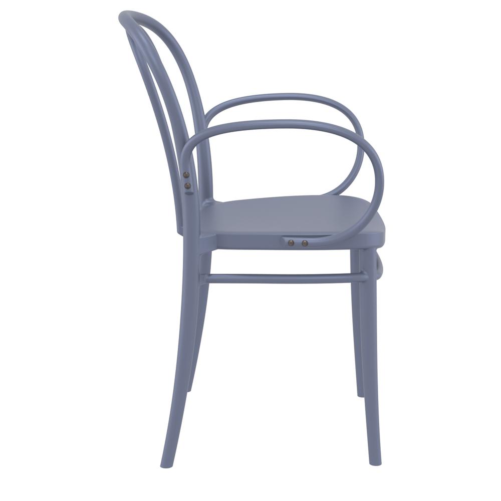 Victor XL Resin Outdoor Arm Chair Dark Gray, Set of 2. Picture 4