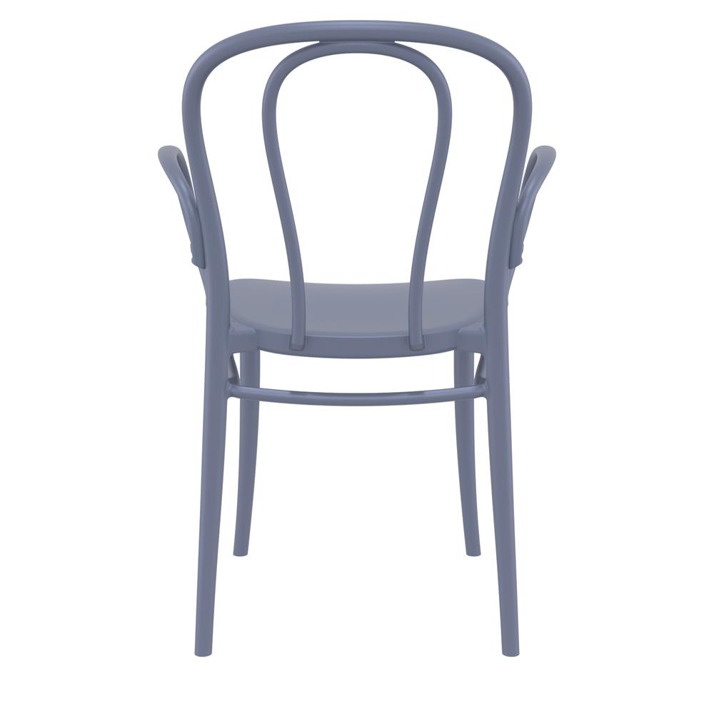 Victor XL Resin Outdoor Arm Chair Dark Gray, Set of 2. Picture 5