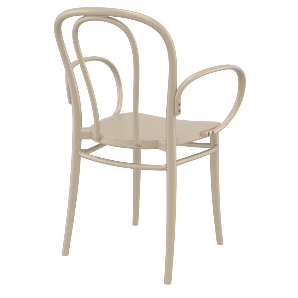 Victor XL Resin Outdoor Arm Chair Taupe, Set of 2. Picture 2