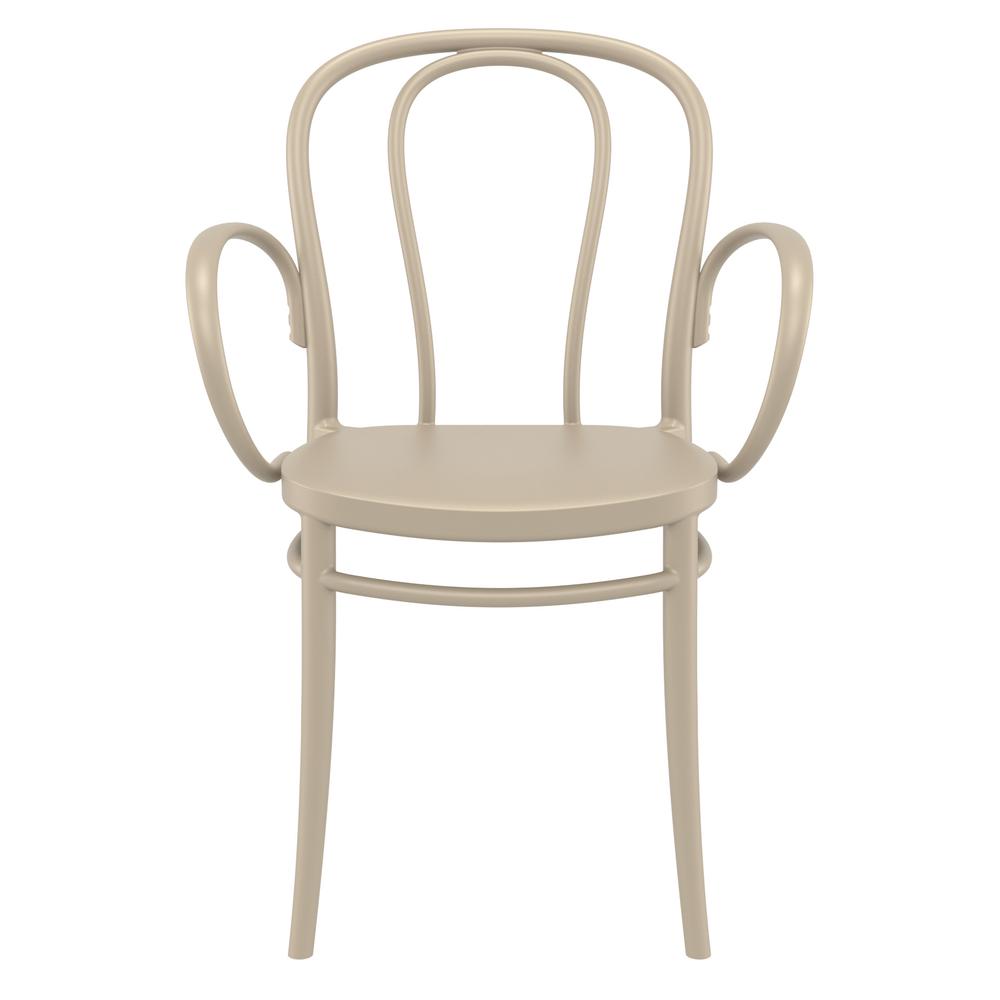 Victor XL Resin Outdoor Arm Chair Taupe, Set of 2. Picture 3