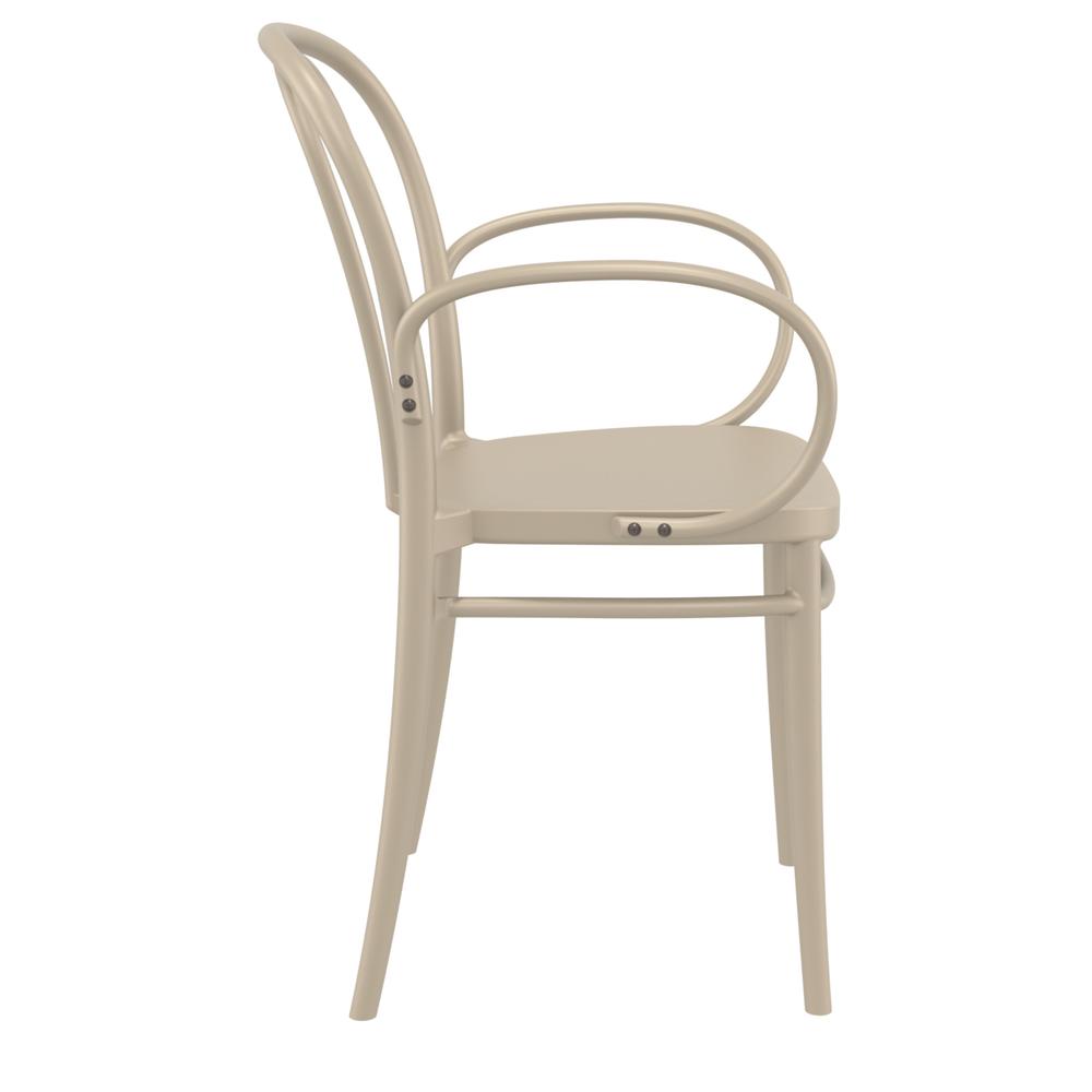 Victor XL Resin Outdoor Arm Chair Taupe, Set of 2. Picture 4