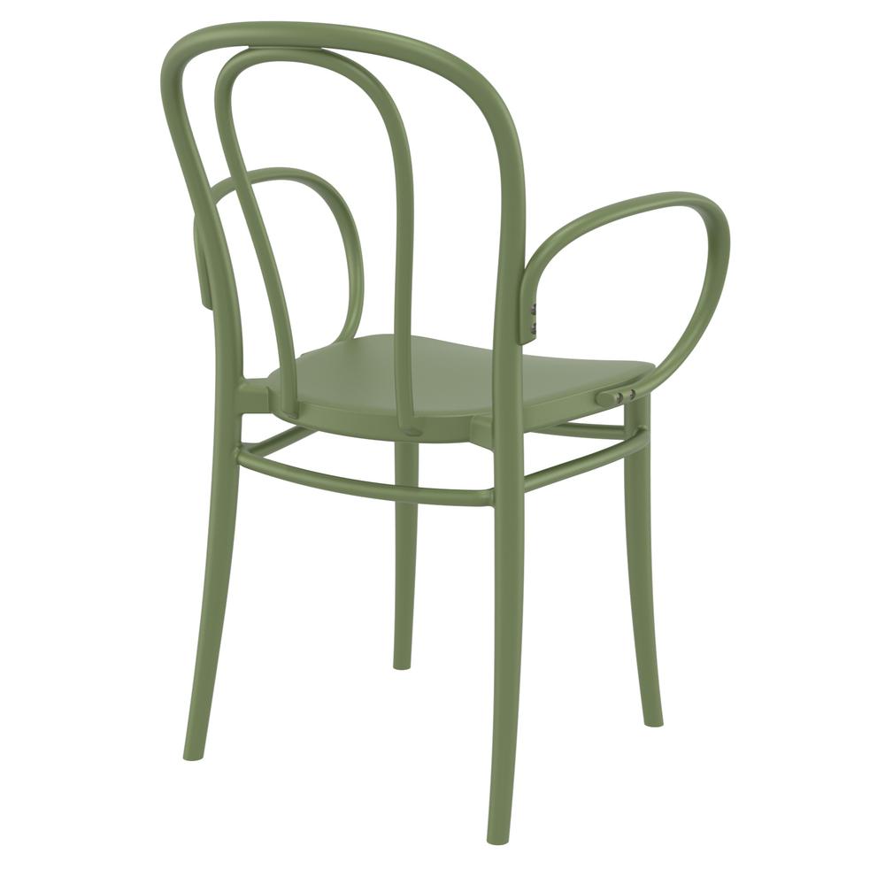 Victor XL Resin Outdoor Arm Chair Olive Green, Set of 2. Picture 2