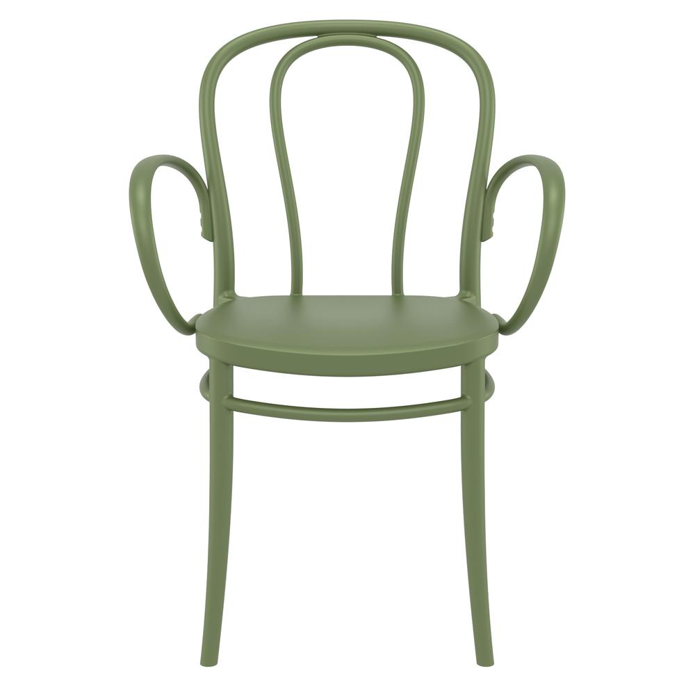Victor XL Resin Outdoor Arm Chair Olive Green, Set of 2. Picture 3