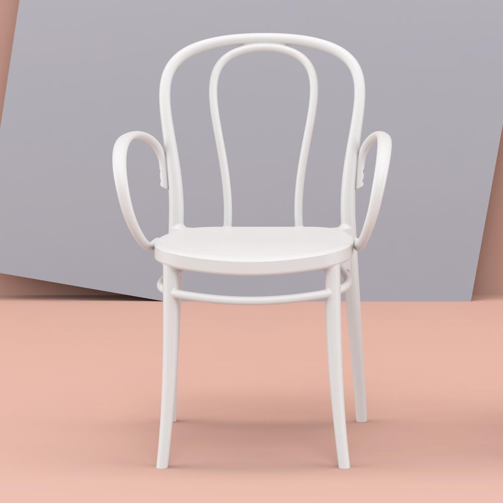 Victor XL Resin Outdoor Arm Chair White, Set of 2. Picture 6
