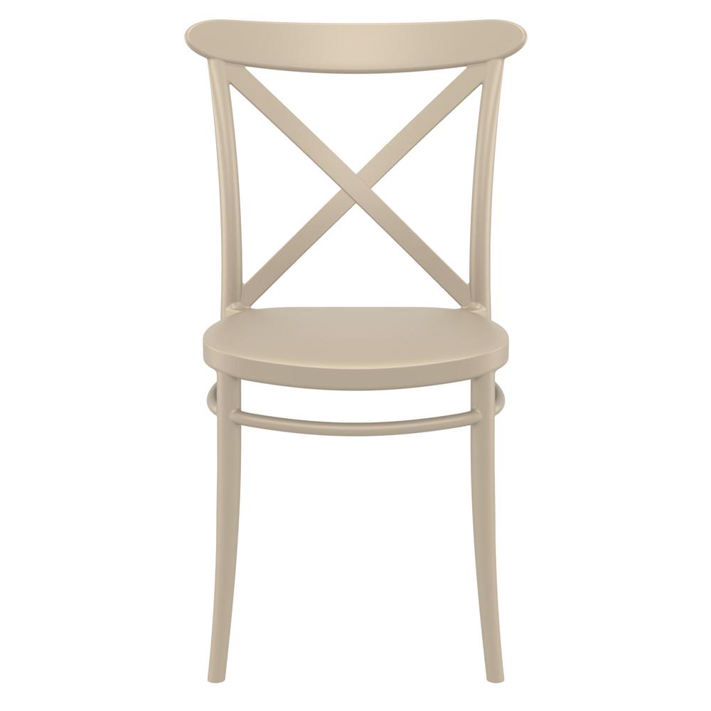 Cross Resin Outdoor Chair Taupe, Set of 2. Picture 3