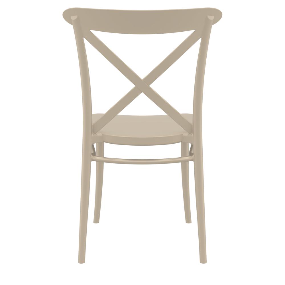 Cross Resin Outdoor Chair Taupe, Set of 2. Picture 5