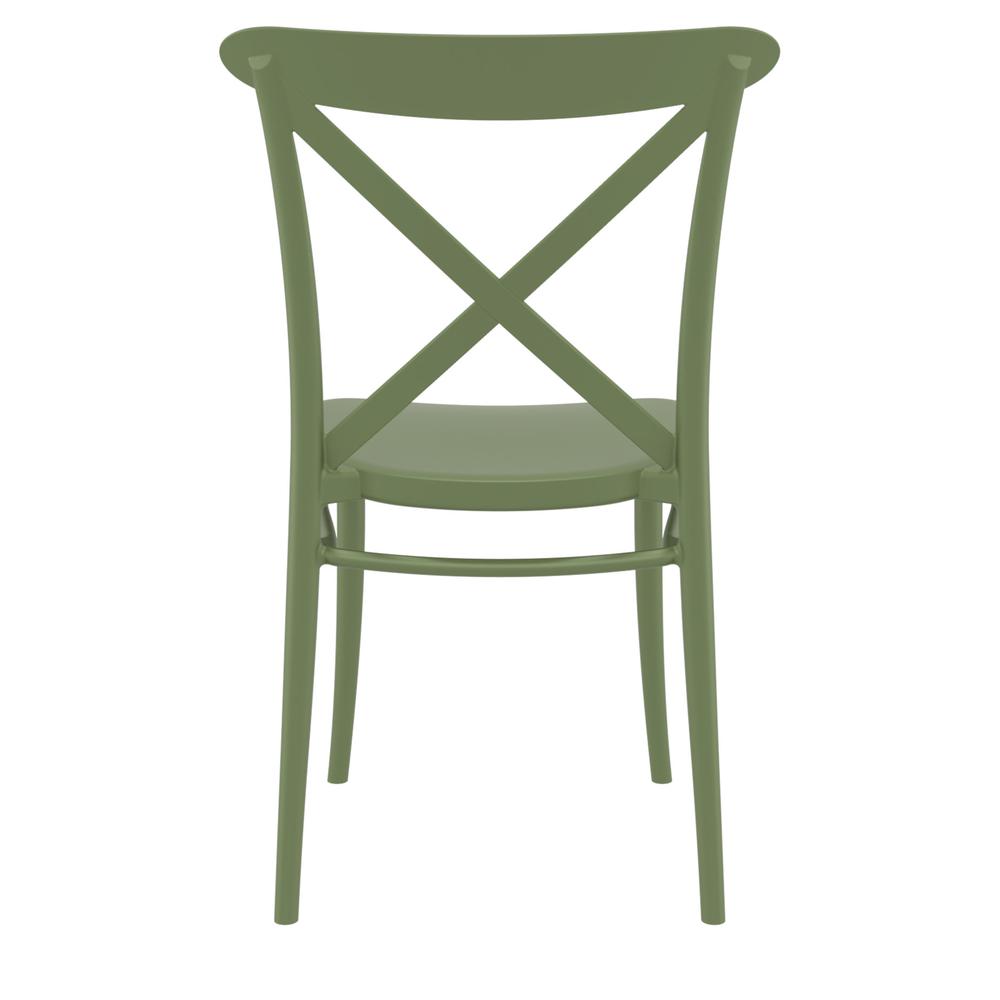 Cross Resin Outdoor Chair Olive Green, Set of 2. Picture 5