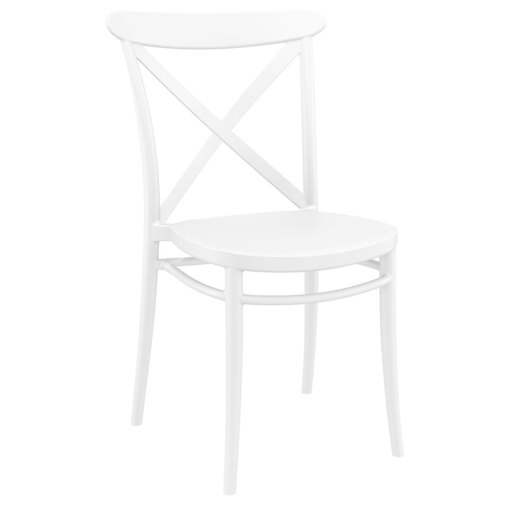 Cross Resin Outdoor Chair White, Set of 2. Picture 1