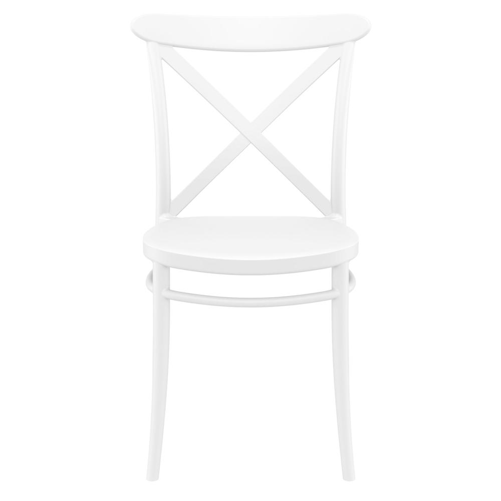 Cross Resin Outdoor Chair White, Set of 2. Picture 3