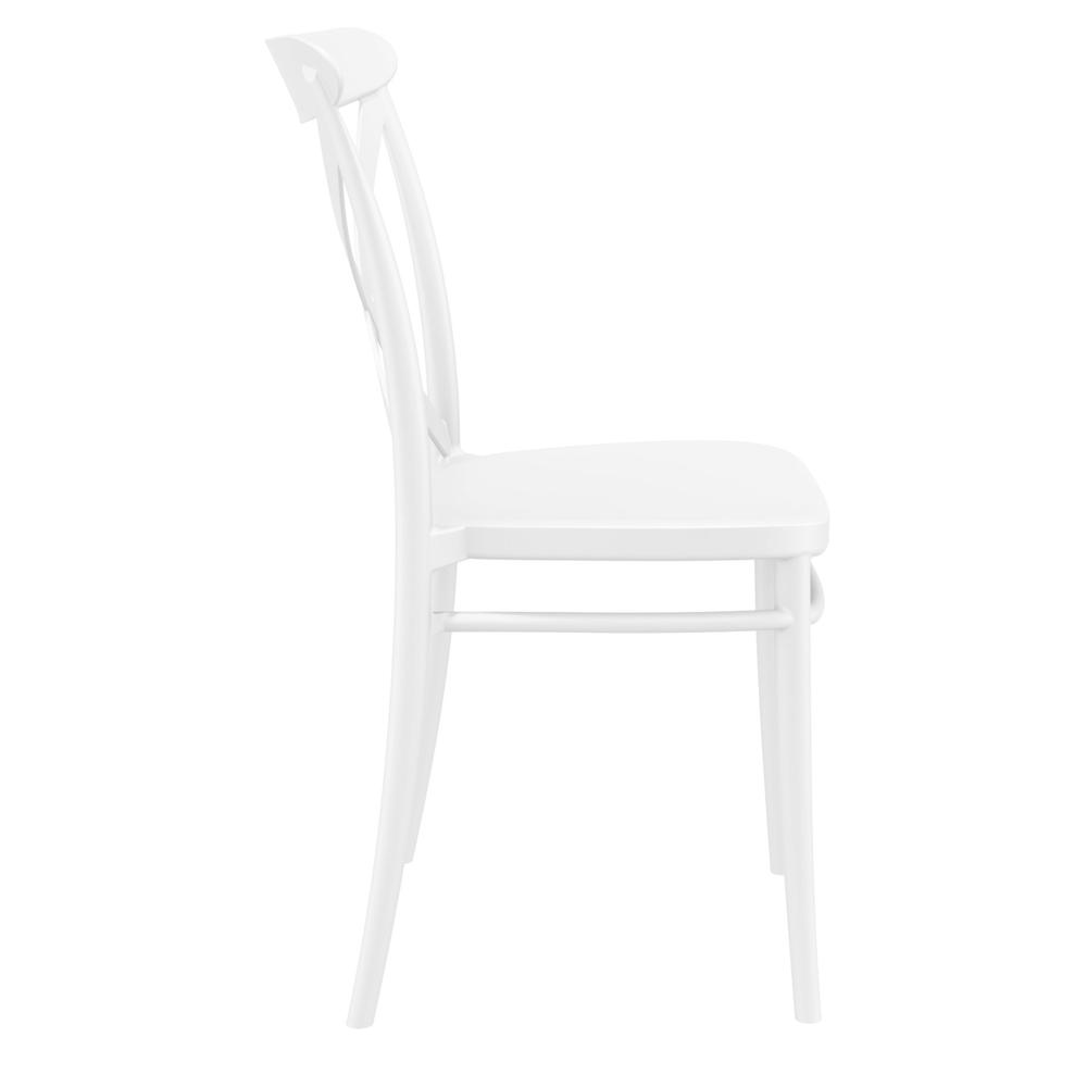 Cross Resin Outdoor Chair White, Set of 2. Picture 4