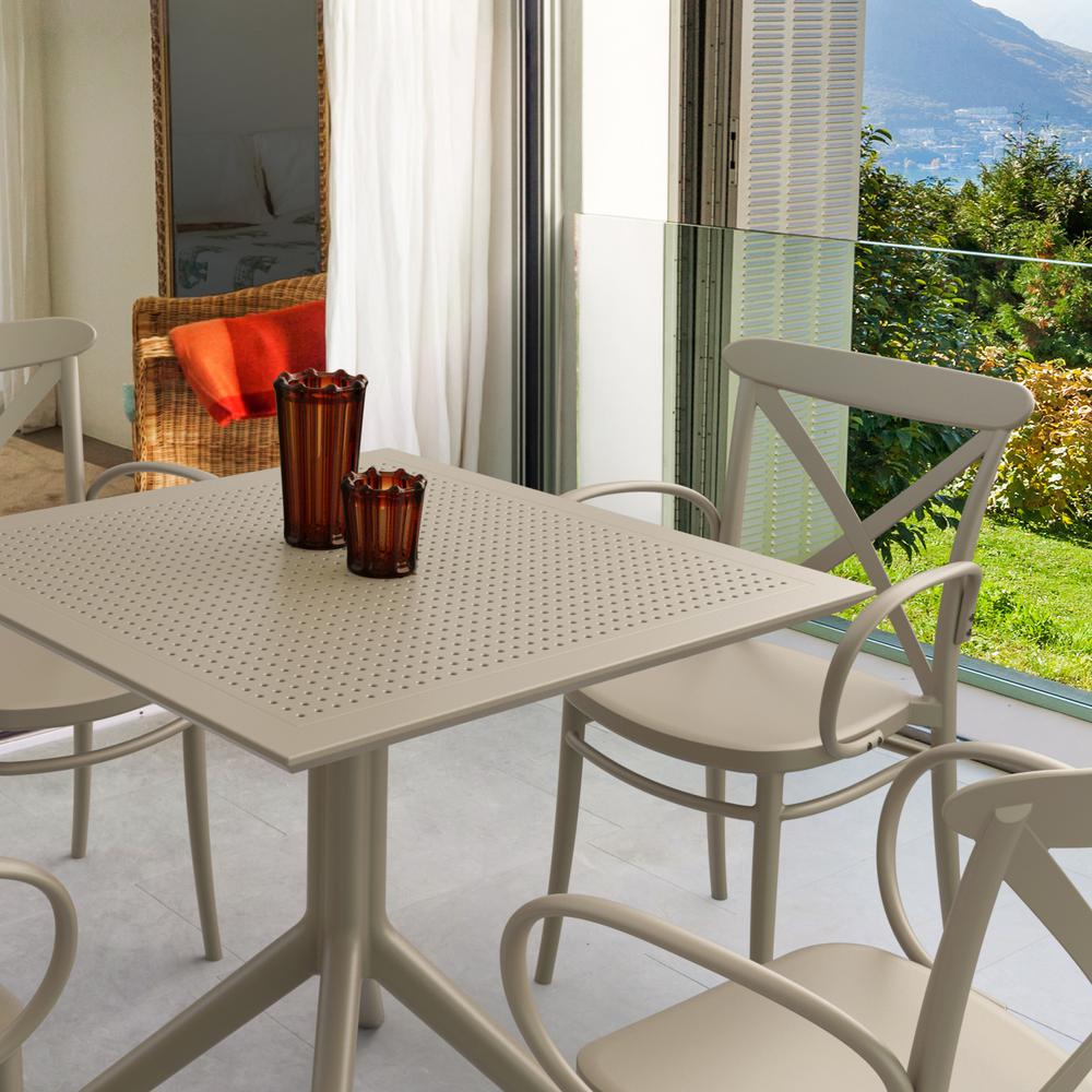 Cross XL Patio Dining Set with 4 Chairs Taupe. Picture 2