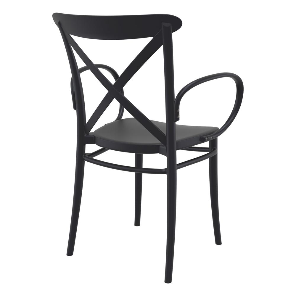 Cross XL Resin Outdoor Arm Chair Black, Set of 2. Picture 2