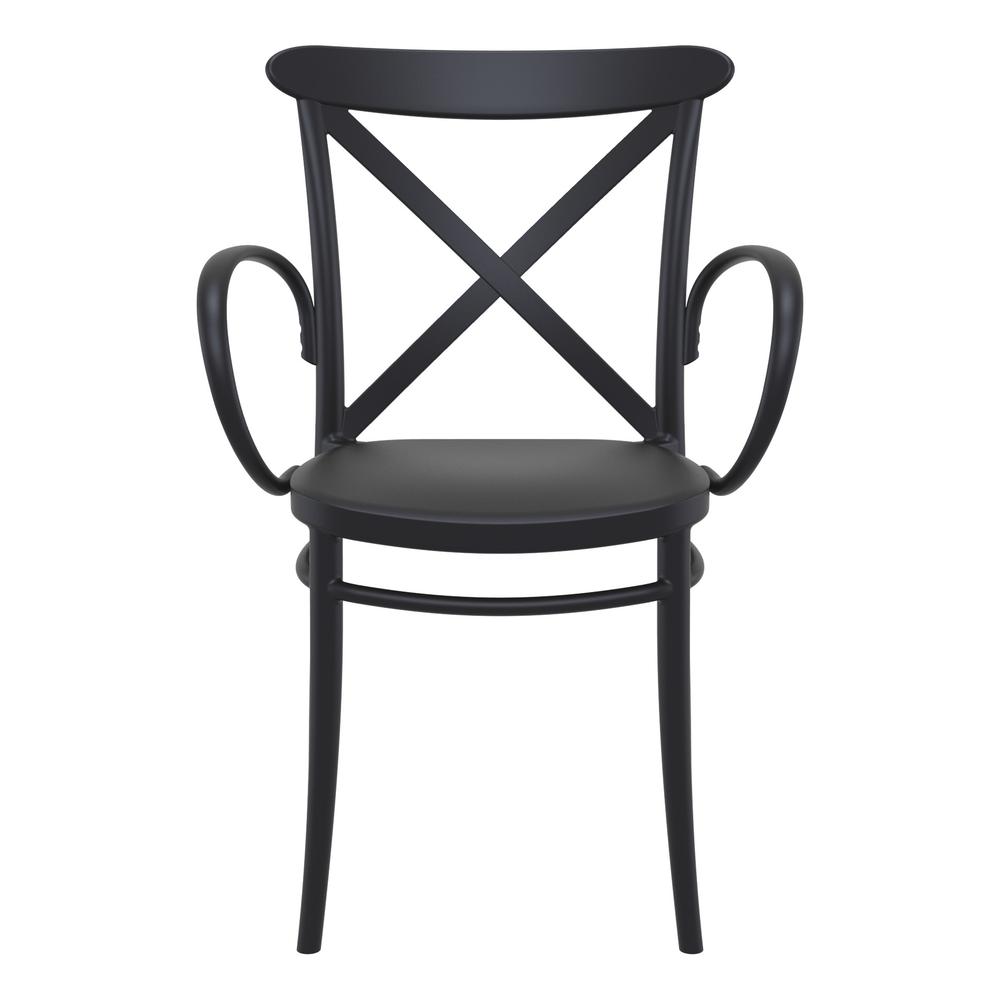 Cross XL Resin Outdoor Arm Chair Black, Set of 2. Picture 3