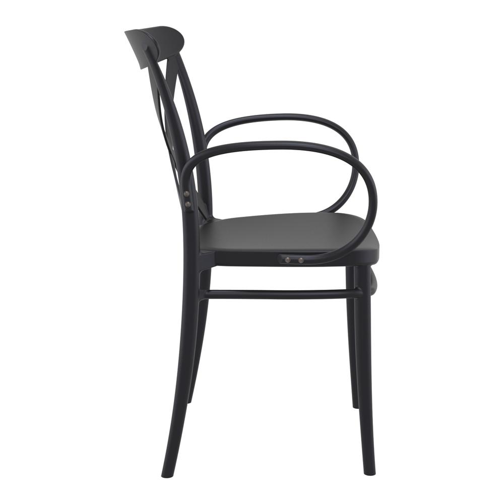 Cross XL Resin Outdoor Arm Chair Black, Set of 2. Picture 4