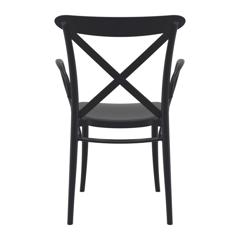 Cross XL Resin Outdoor Arm Chair Black, Set of 2. Picture 5