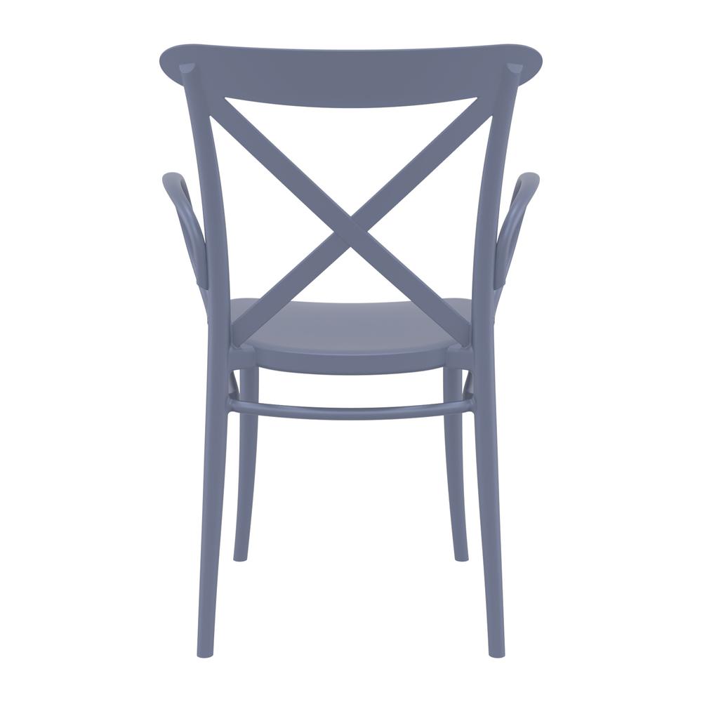 Cross XL Resin Outdoor Arm Chair Dark Gray, Set of 2. Picture 5
