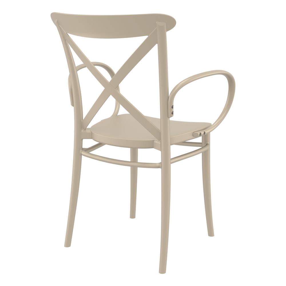 Cross XL Resin Outdoor Arm Chair Taupe, Set of 2. Picture 2