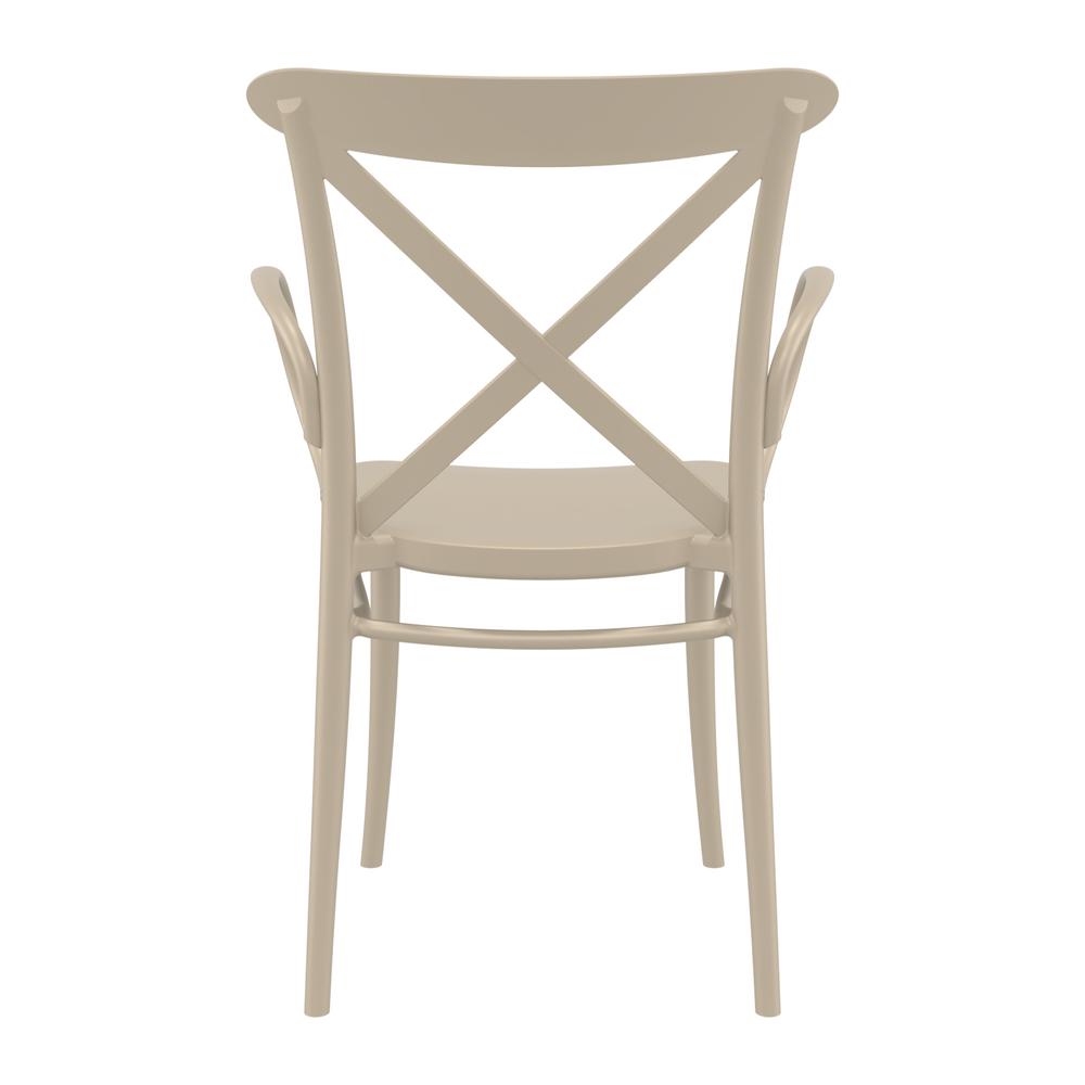 Cross XL Resin Outdoor Arm Chair Taupe, Set of 2. Picture 5