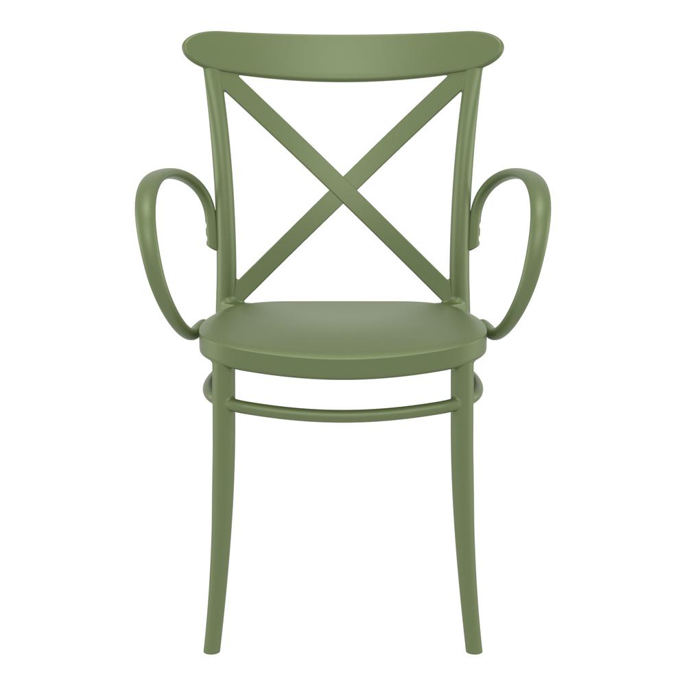 Cross XL Resin Outdoor Arm Chair Olive Green, Set of 2. Picture 3