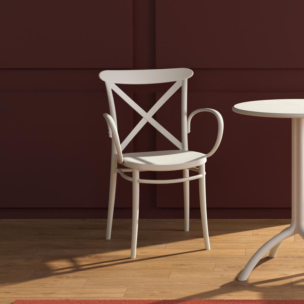 Cross XL Resin Outdoor Arm Chair White, Set of 2. Picture 7