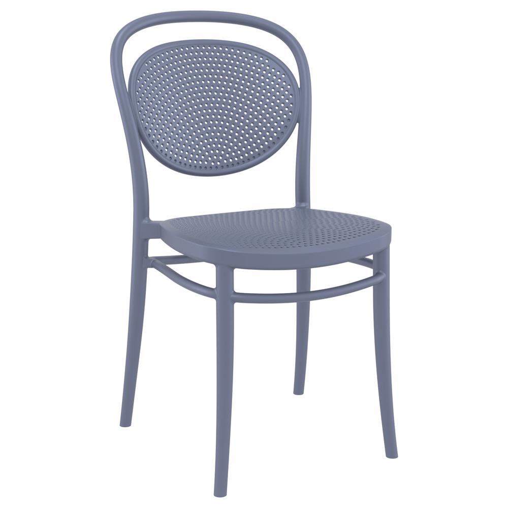 Marcel Resin Outdoor Chair Dark Gray, Set of 2. Picture 1