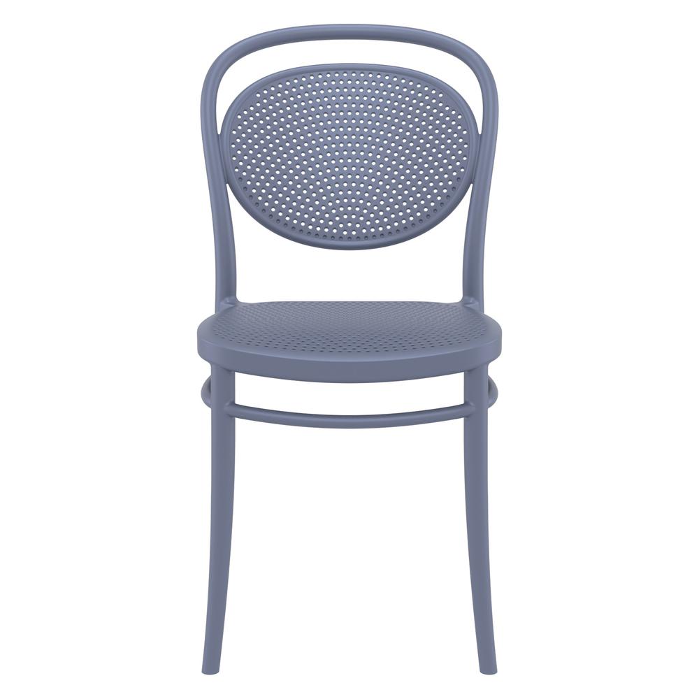 Marcel Resin Outdoor Chair Dark Gray, Set of 2. Picture 3