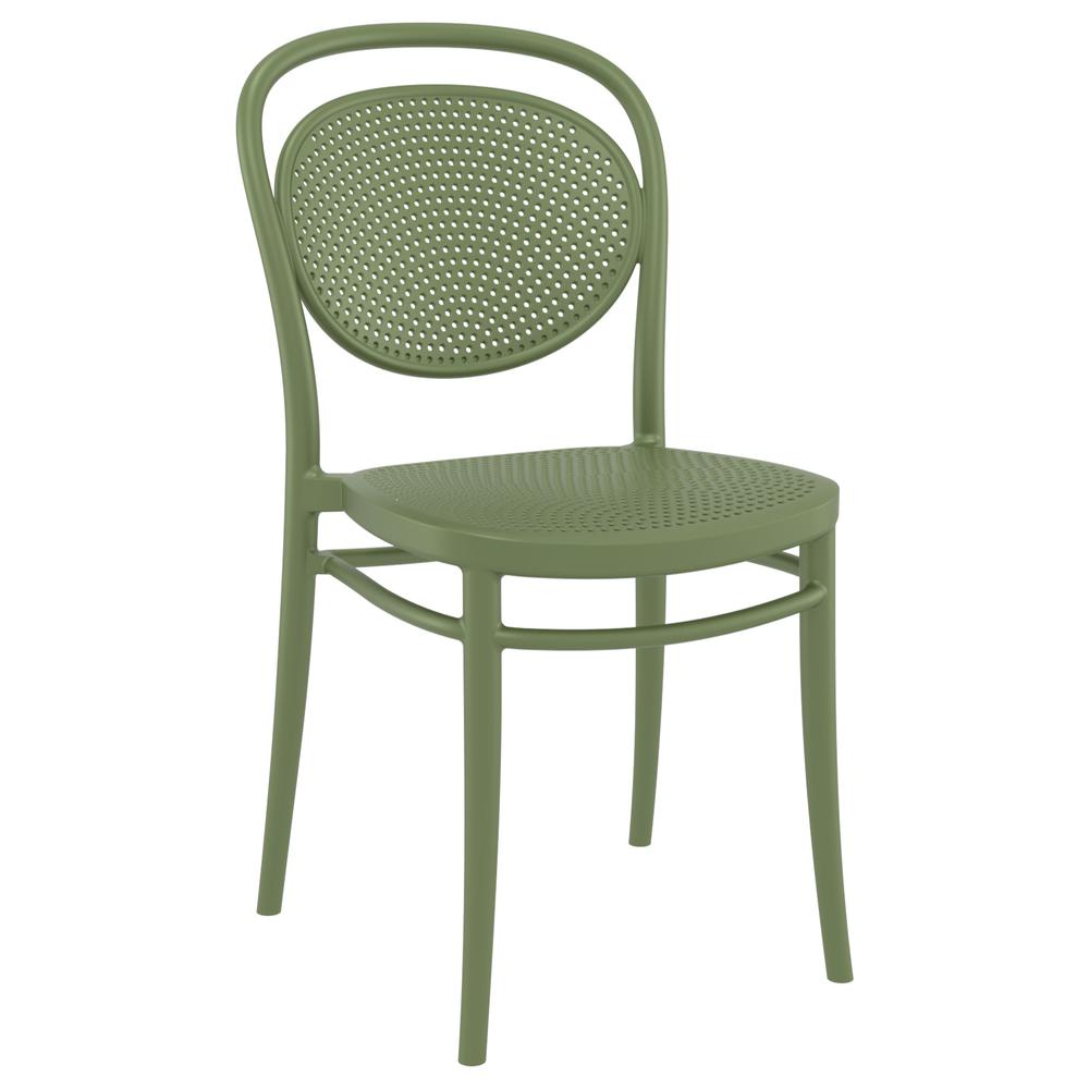Marcel Resin Outdoor Chair Olive Green, Set of 2. Picture 1