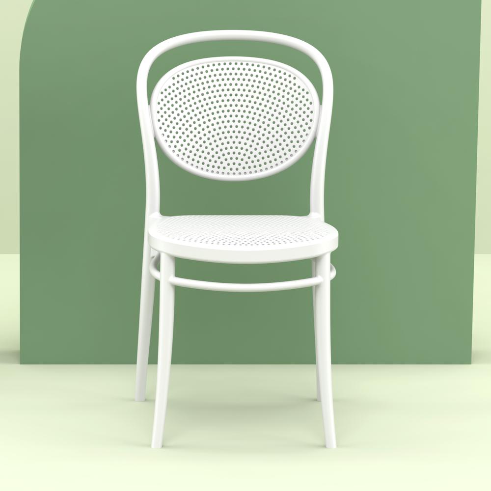 Marcel Resin Outdoor Chair White, Set of 2. Picture 6