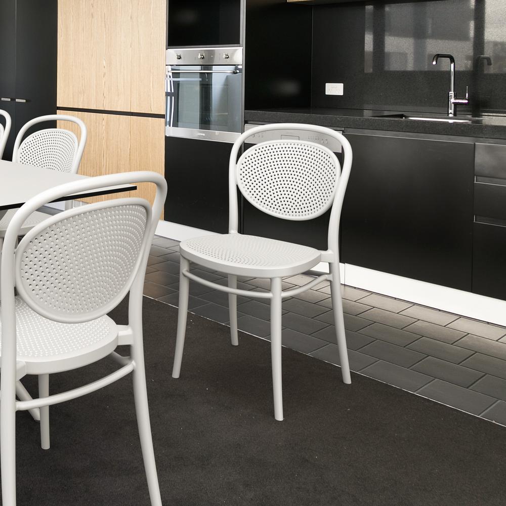 Marcel Resin Outdoor Chair White, Set of 2. Picture 7