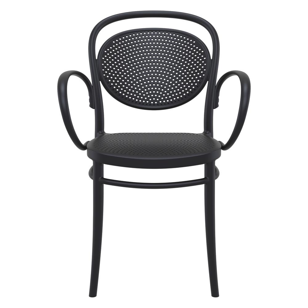 Marcel XL Resin Outdoor Arm Chair Black, Set of 2. Picture 3