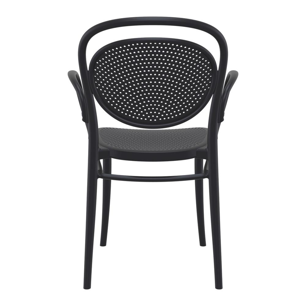 Marcel XL Resin Outdoor Arm Chair Black, Set of 2. Picture 5