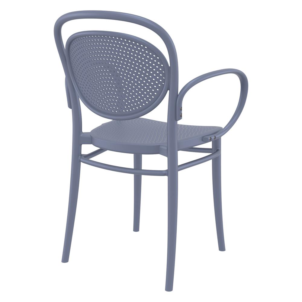 Marcel XL Resin Outdoor Arm Chair Dark Gray, Set of 2. Picture 2
