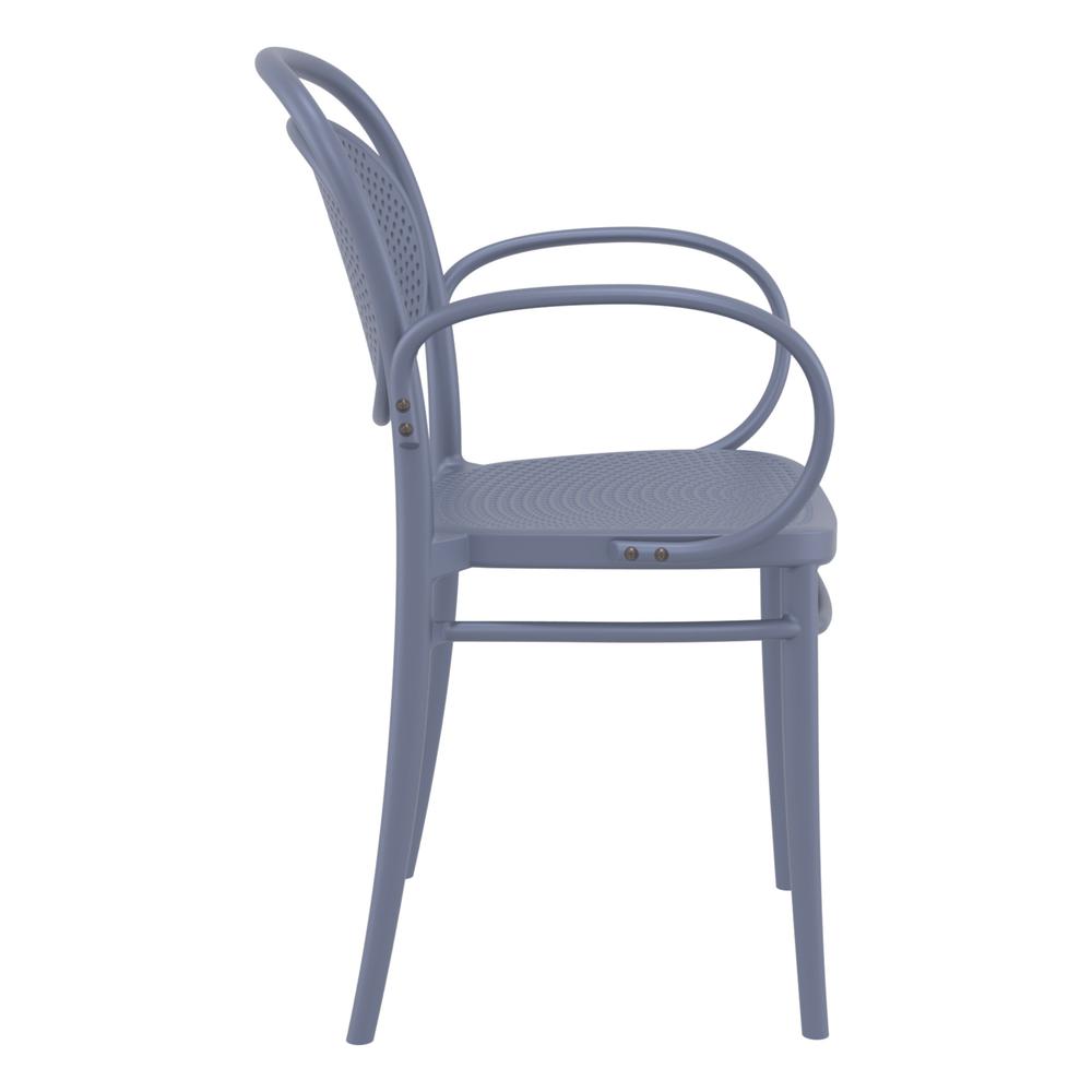 Marcel XL Resin Outdoor Arm Chair Dark Gray, Set of 2. Picture 4