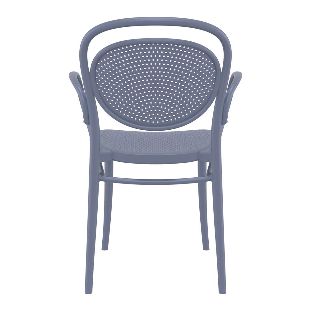 Marcel XL Resin Outdoor Arm Chair Dark Gray, Set of 2. Picture 5