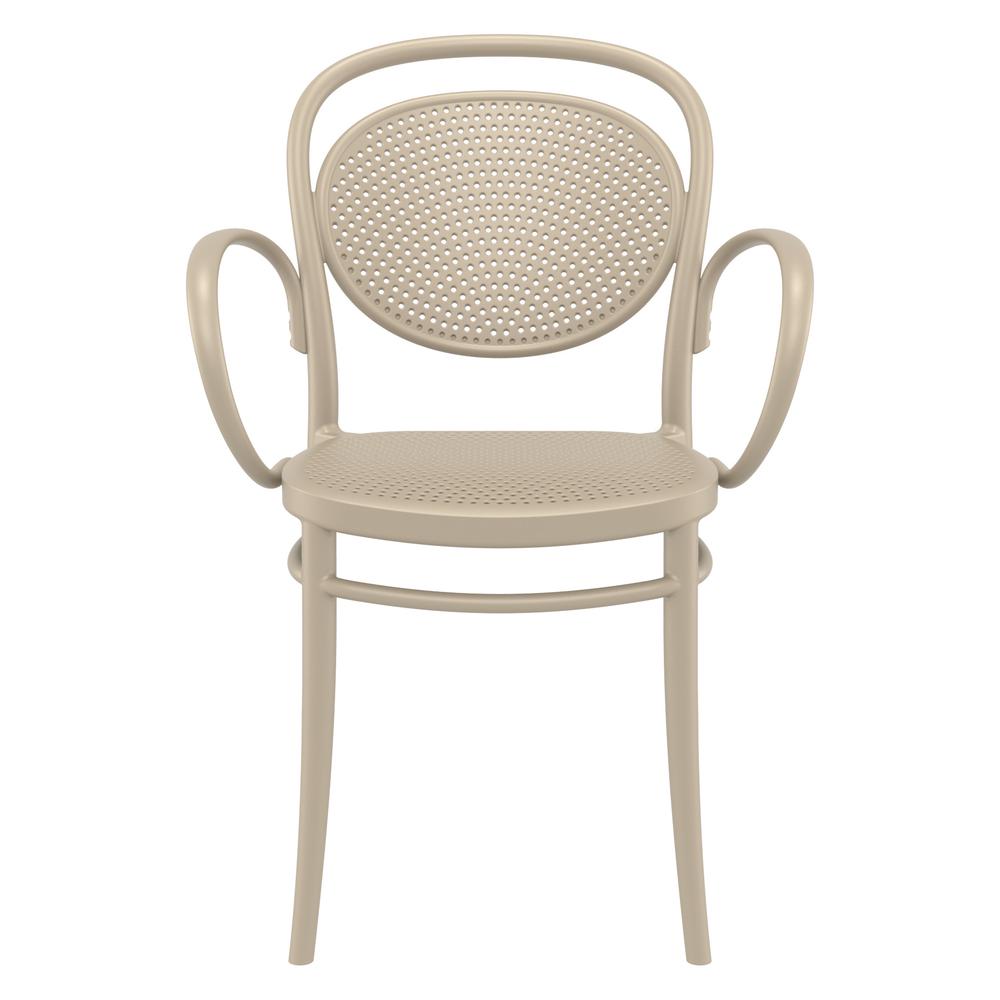 Marcel XL Resin Outdoor Arm Chair Taupe, Set of 2. Picture 3