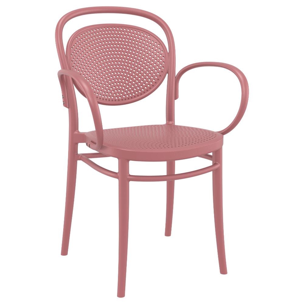 Marcel XL Resin Outdoor Arm Chair Marsala. Picture 1