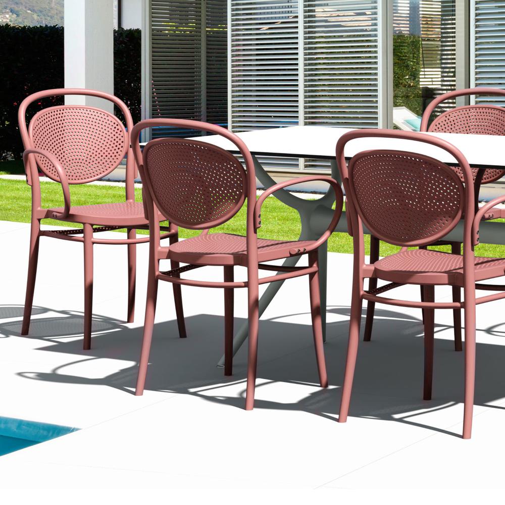 Marcel XL Resin Outdoor Arm Chair Marsala. Picture 6