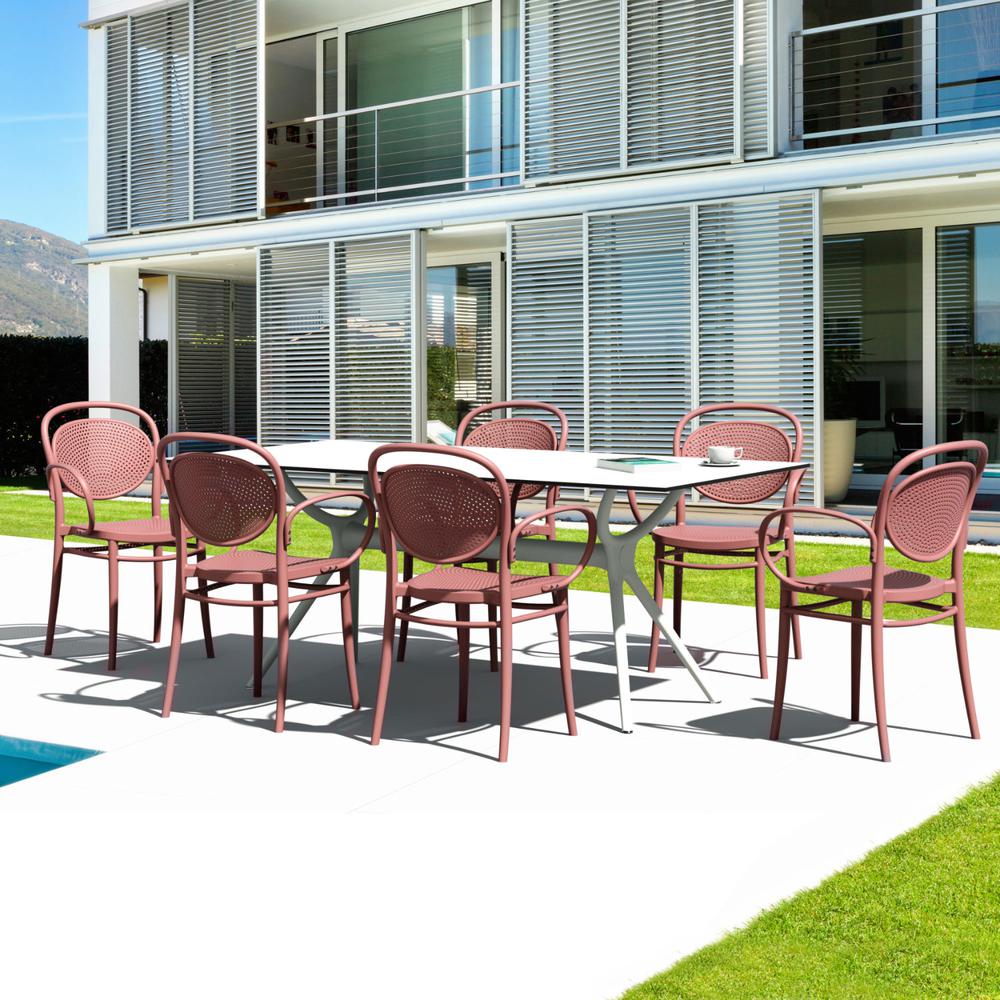 Marcel XL Resin Outdoor Arm Chair Marsala. Picture 7