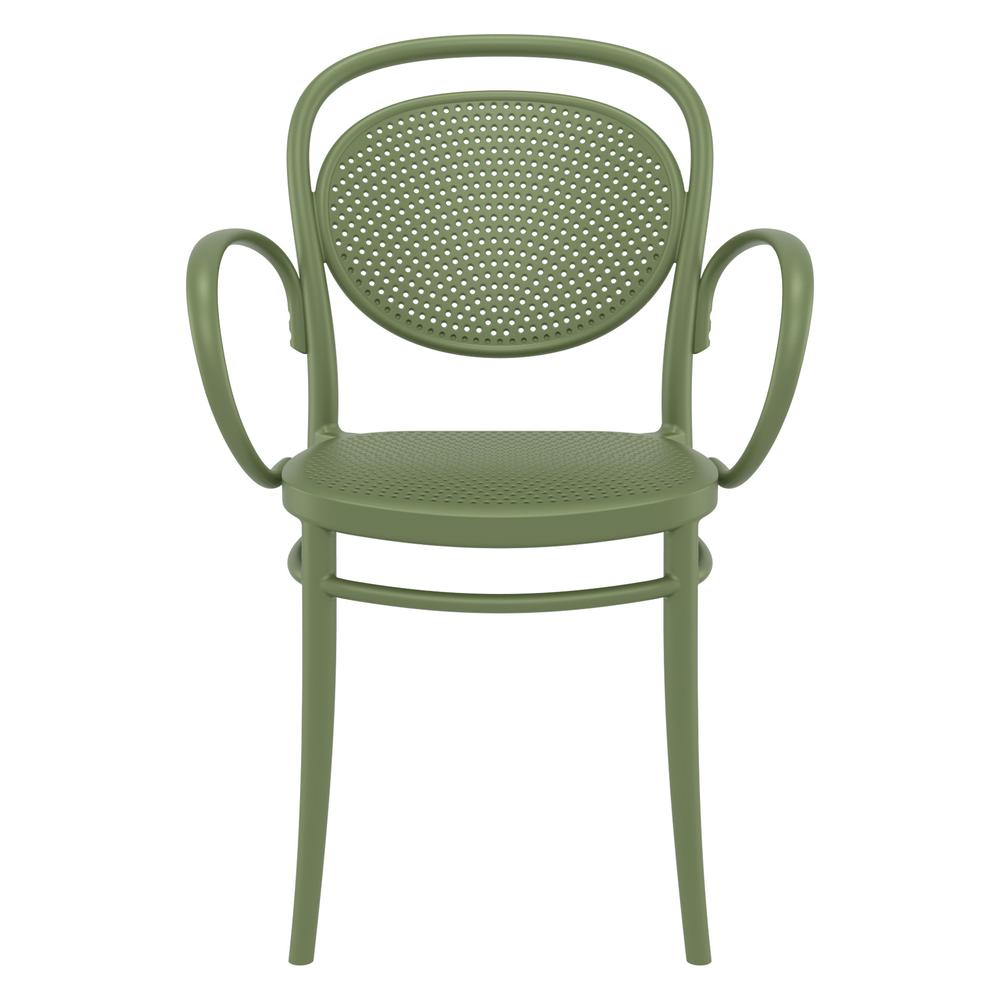 Marcel XL Resin Outdoor Arm Chair Olive Green, Set of 2. Picture 3