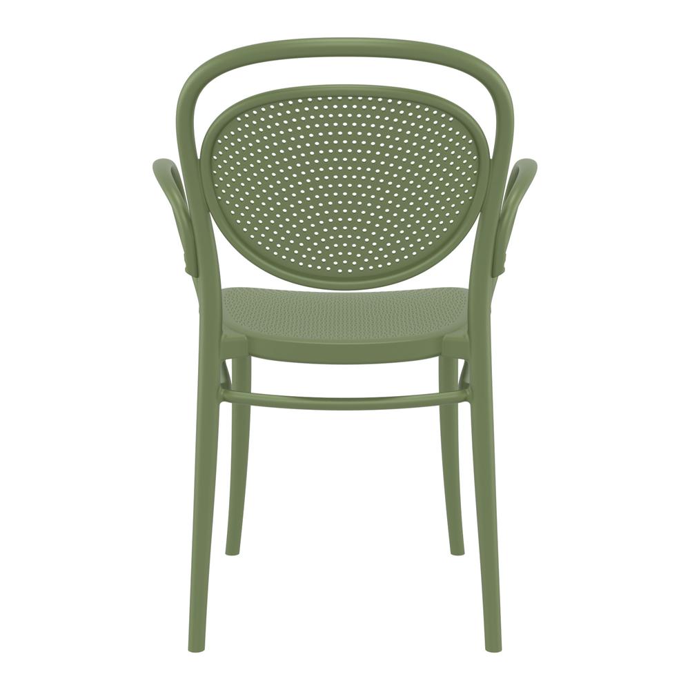 Marcel XL Resin Outdoor Arm Chair Olive Green, Set of 2. Picture 5