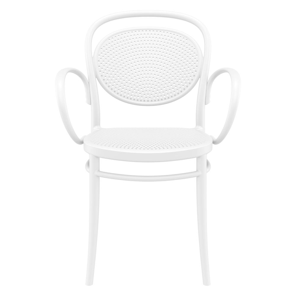 Marcel XL Resin Outdoor Arm Chair White, Set of 2. Picture 3