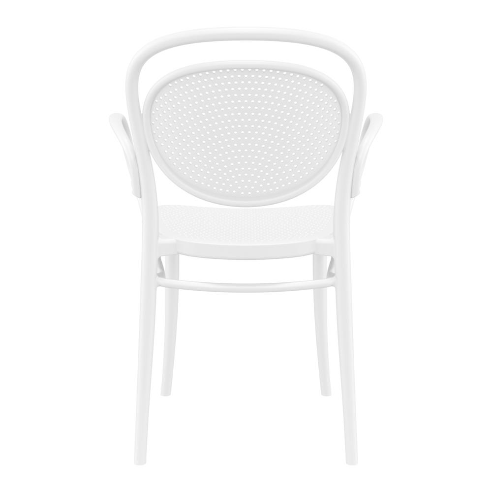 Marcel XL Resin Outdoor Arm Chair White, Set of 2. Picture 5