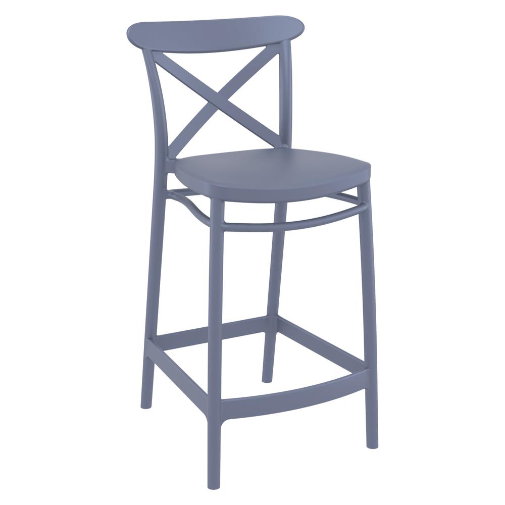 Cross Counter Stool Dark Gray, Set of 2. Picture 1