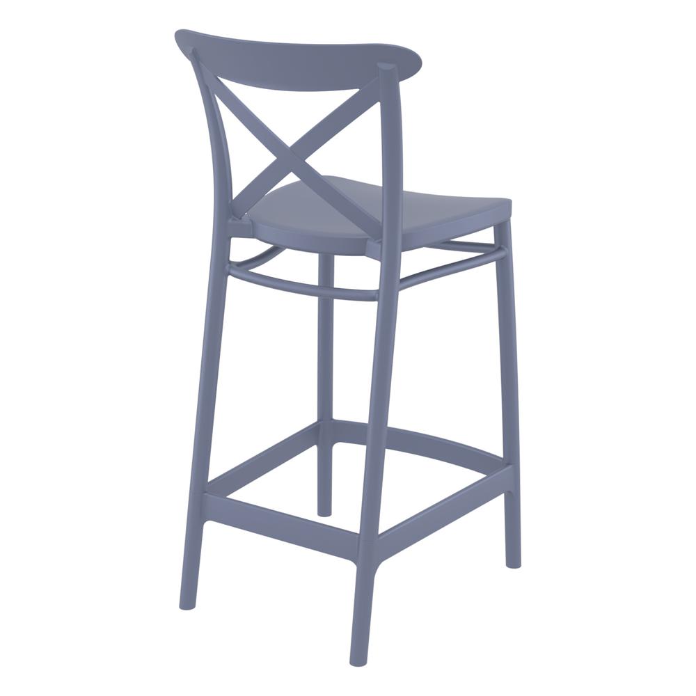 Cross Counter Stool Dark Gray, Set of 2. Picture 2